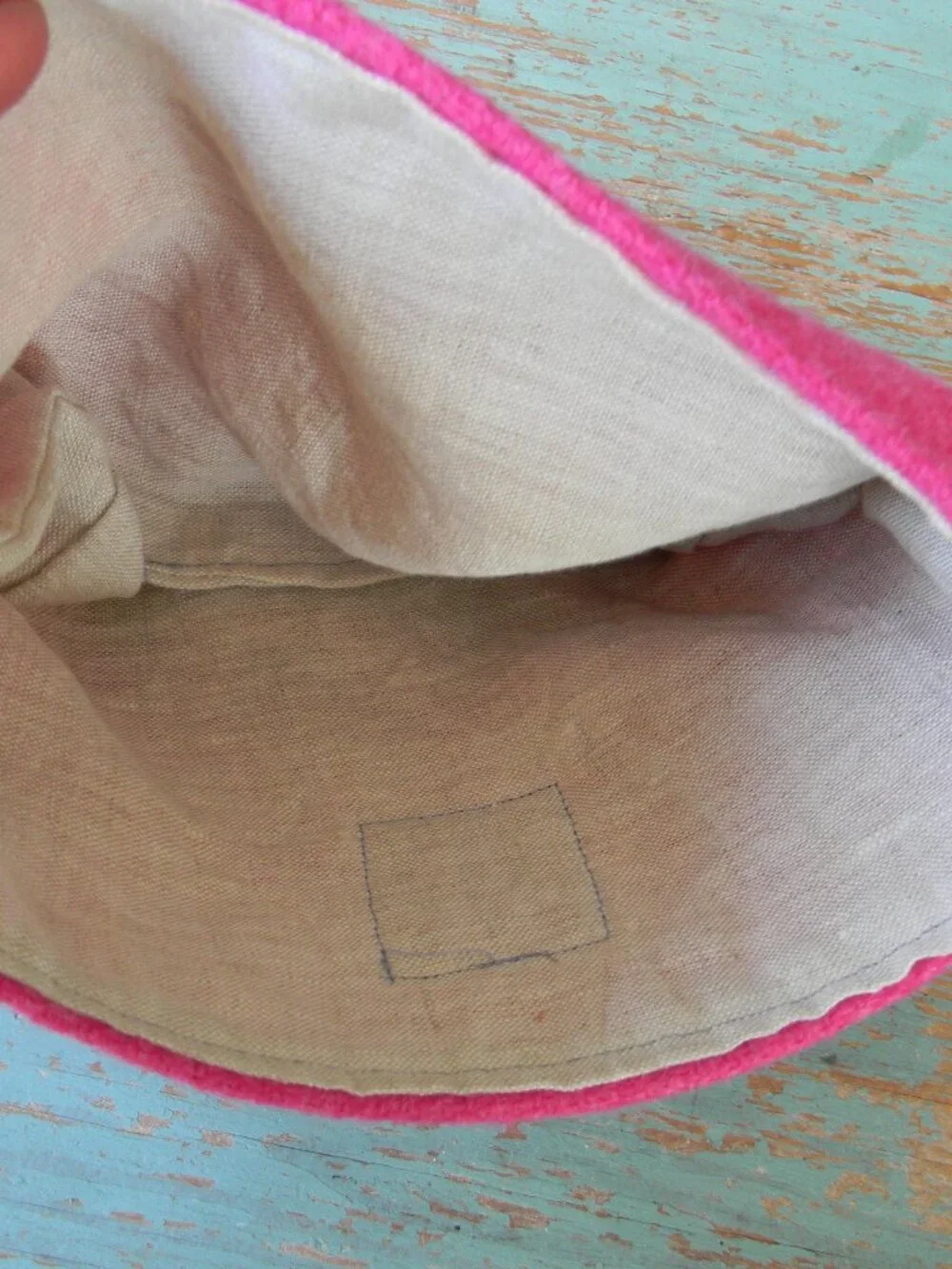 NWT HARRIS TWEED WOOL PINK SMALL POUCH BAG LINER MADE IN SCOTLAND